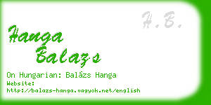 hanga balazs business card